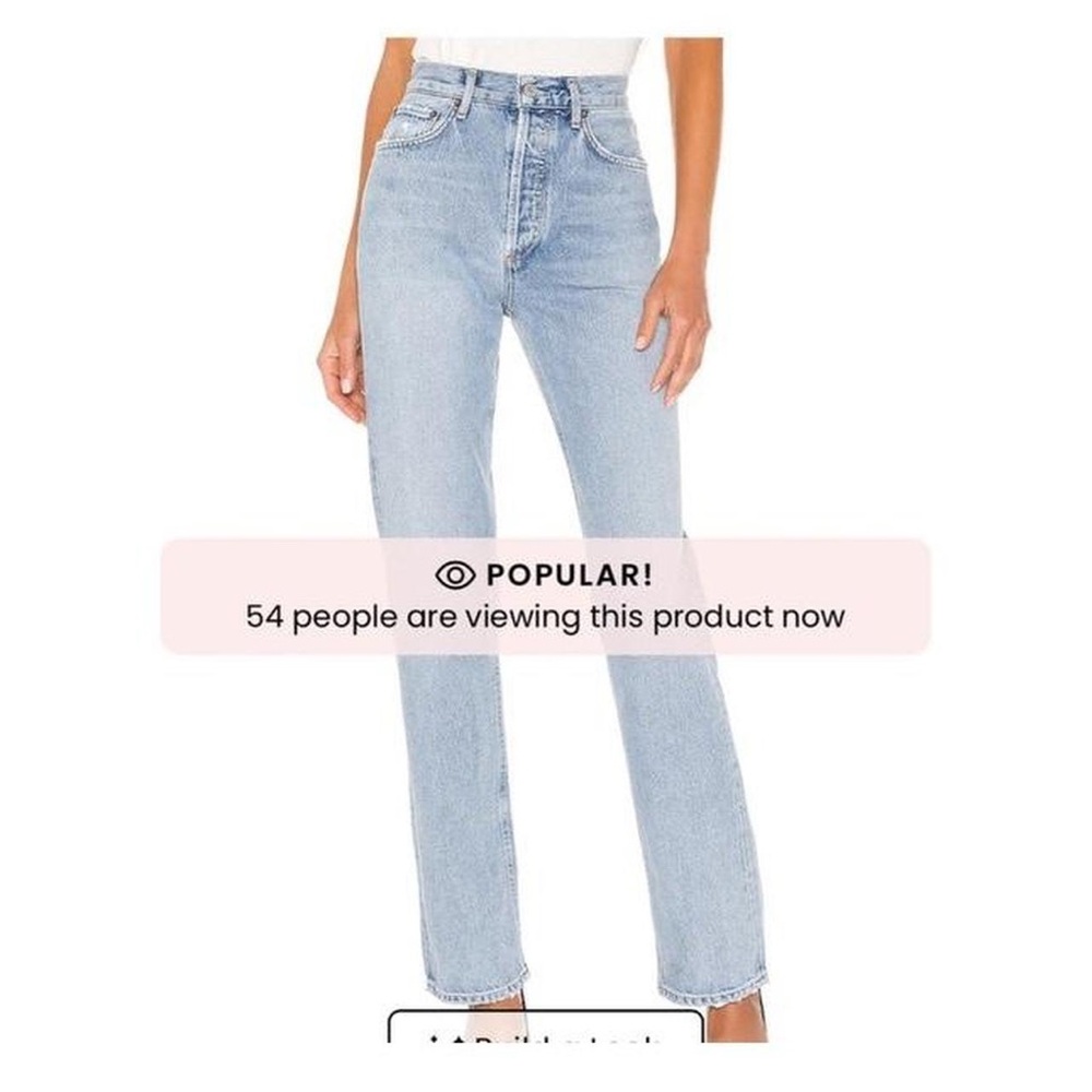 Agolde Women’s Straight Leg Jeans — Light Blue Wash